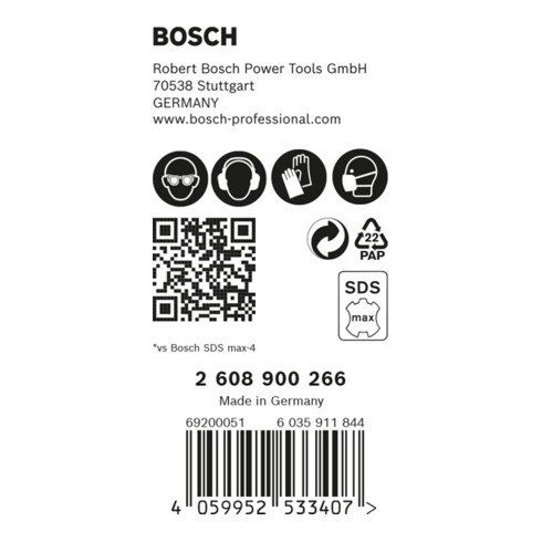 Bosch Punta per trapano a percussione EXPERT SDS max-8X, 20x400x520mm, per martello perforatore