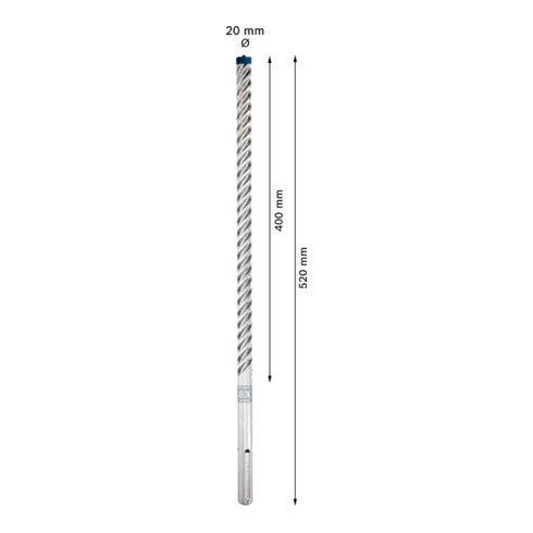 Bosch Punta per trapano a percussione EXPERT SDS max-8X, 20x400x520mm, per martello perforatore