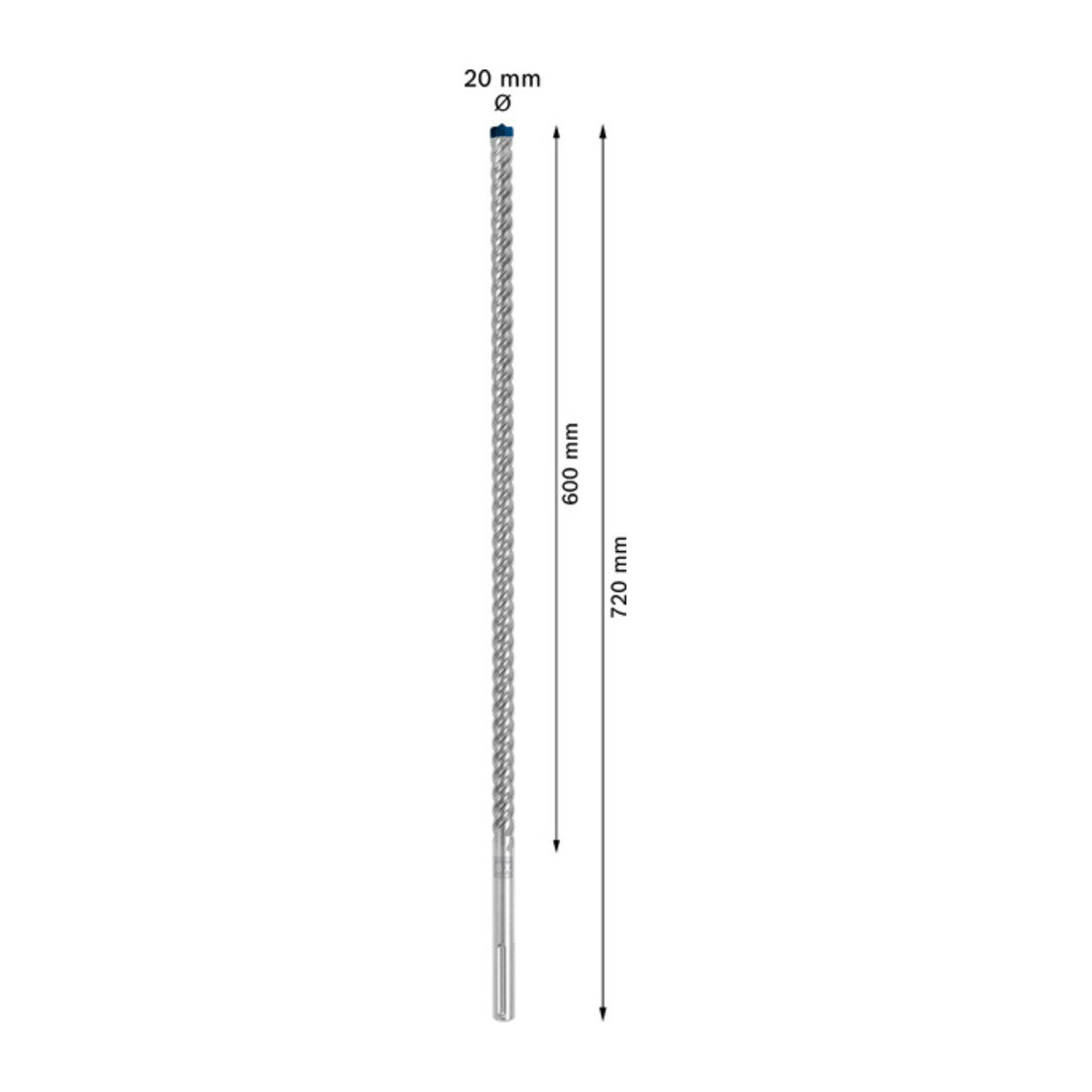 Bosch Punta per trapano a percussione EXPERT SDS max-8X, 20x600x720mm, per martello perforatore