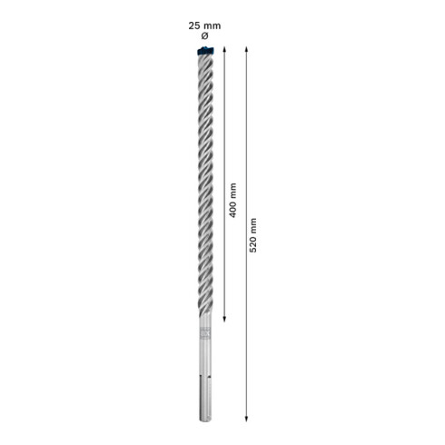 Bosch Punta per trapano a percussione EXPERT SDS max-8X, 25x400x520mm, per martello perforatore