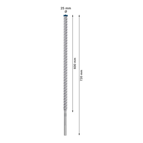 Bosch Punta per trapano a percussione EXPERT SDS max-8X, 25x600x720mm, per martello perforatore