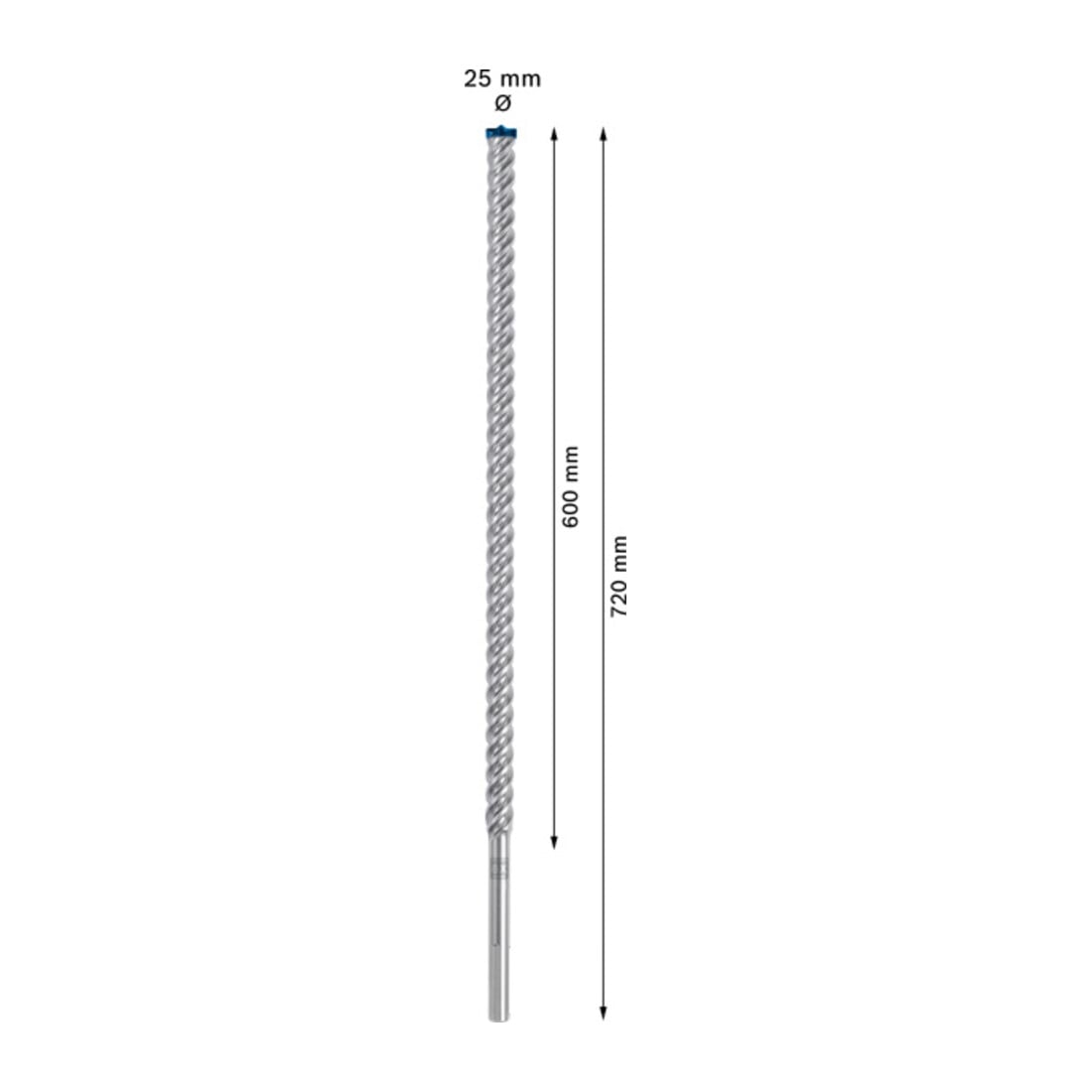 Bosch Punta per trapano a percussione EXPERT SDS max-8X, 25x600x720mm, per martello perforatore