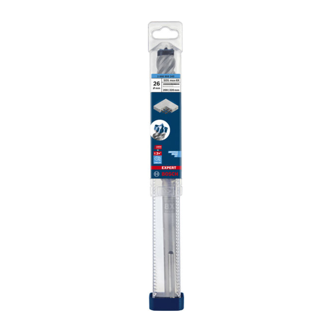 Bosch Punta per trapano a percussione EXPERT SDS max-8X, 26x200x320mm, per martello perforatore