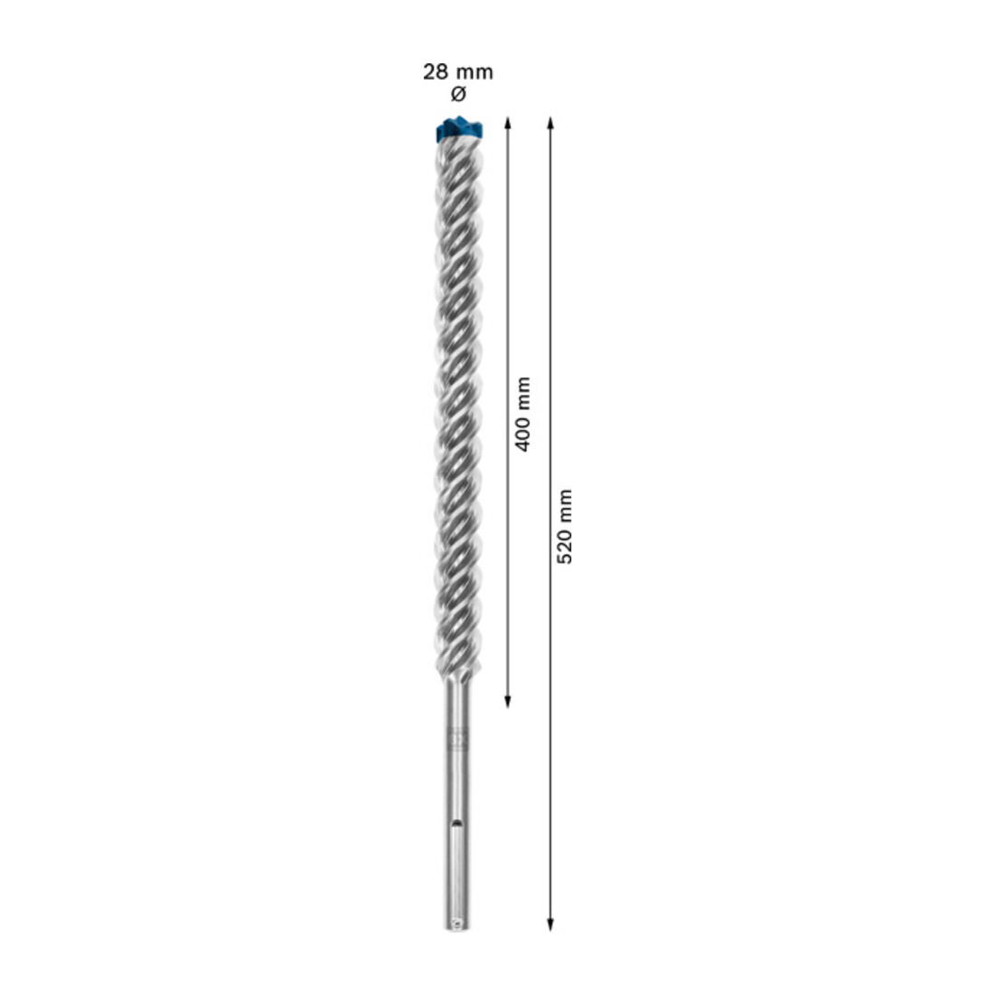 Bosch Punta per trapano a percussione EXPERT SDS max-8X, 28x400x520mm, per martello perforatore