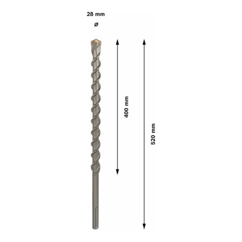 Bosch Punta per trapano a percussione SDS max-9, NaturalStone, 28x400x520mm