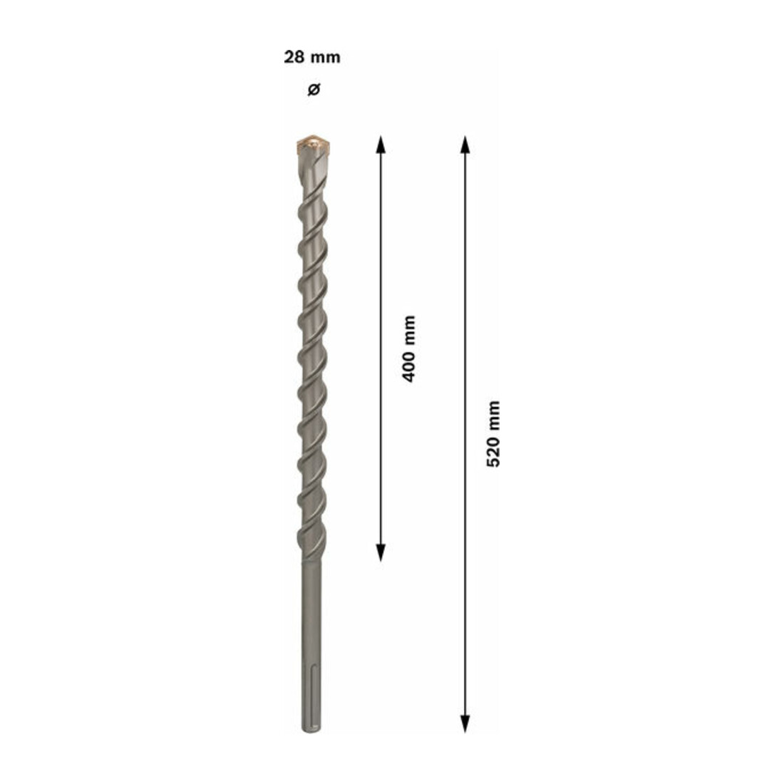Bosch Punta per trapano a percussione SDS max-9, NaturalStone, 28x400x520mm