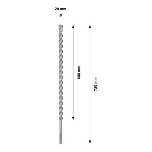 Bosch Punta per trapano a percussione SDS max-9, NaturalStone, 28x600x720mm