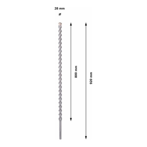 Bosch Punta per trapano a percussione SDS max-9, NaturalStone 28x800x920mm