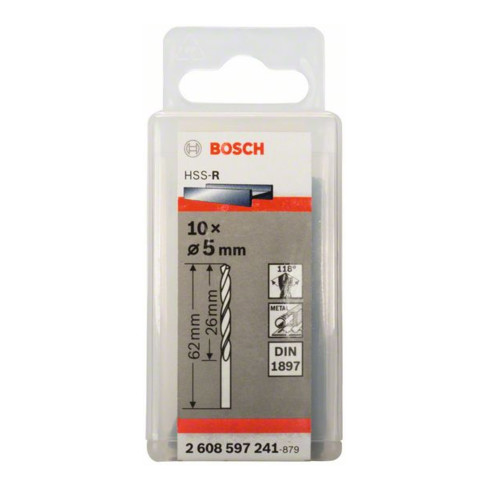 Bosch Punta per trapano HSS-R DIN 1897 5x26x62mm