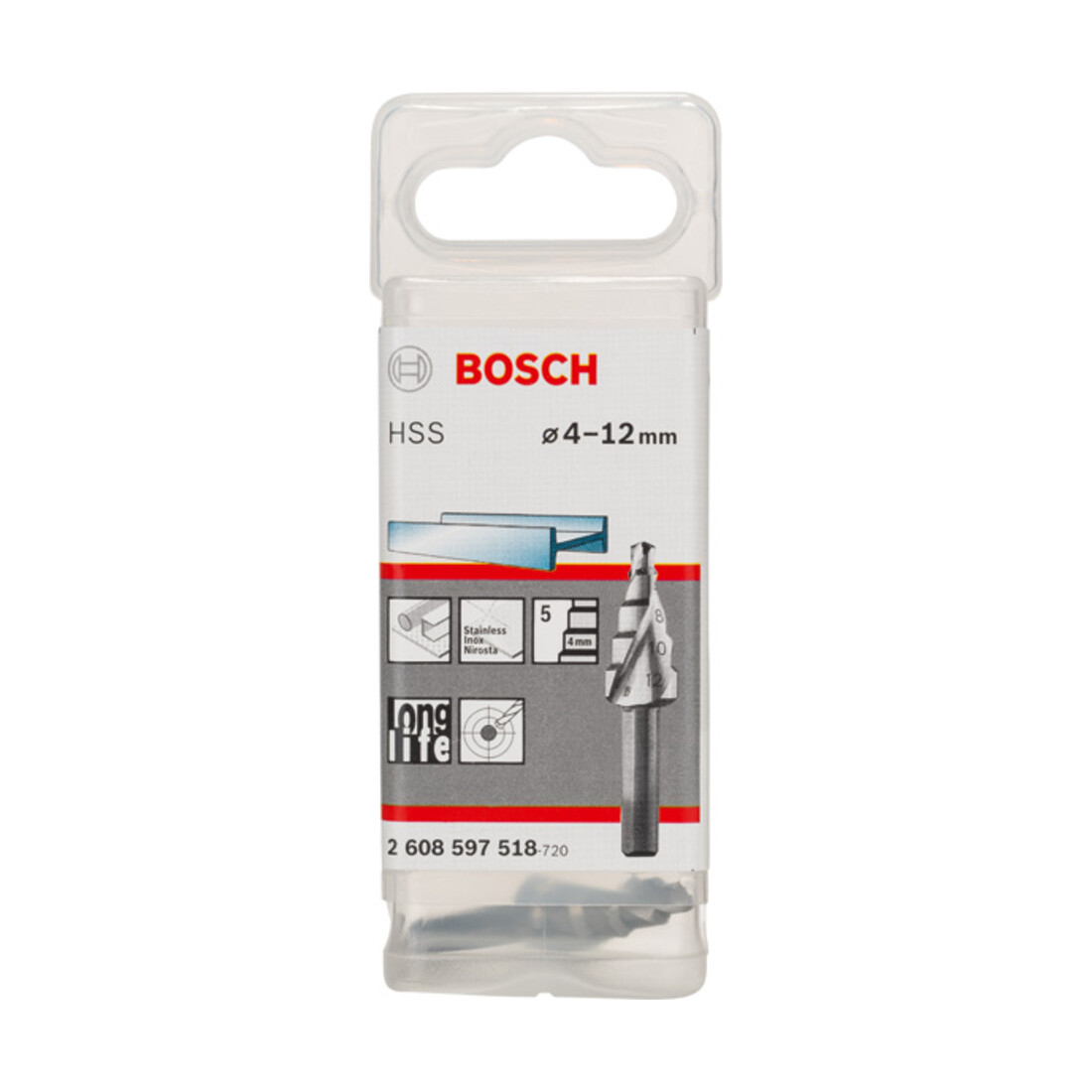 Bosch Punta trapano a gradino HSS 4, 12mm 6mm 50mm 5 gradini