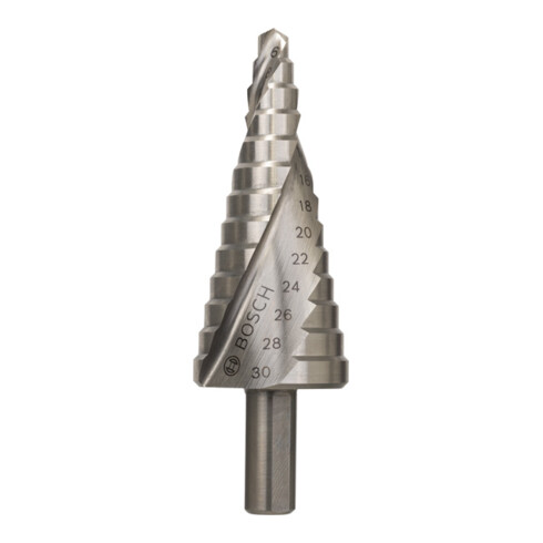 Bosch Punta trapano a gradino HSS 6, 30mm 10mm 93,5mm 14 gradini