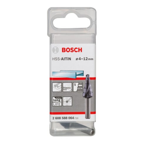 Bosch Punta trapano a gradino HSS-AlTiN 4, 12mm 6mm 50mm 5 gradini