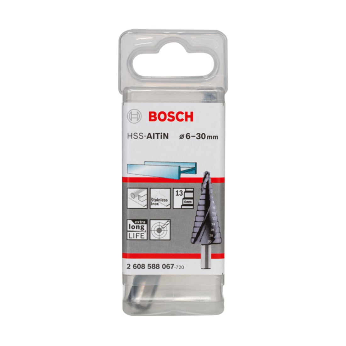 Bosch Punta trapano a gradino HSS-AlTiN 6, 30mm 10mm 93,5mm 13 gradini