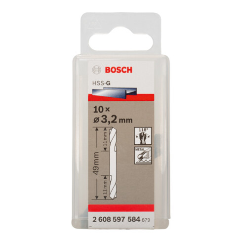 Bosch Punta trapano doppia HSS-G 3,2x11x49mm
