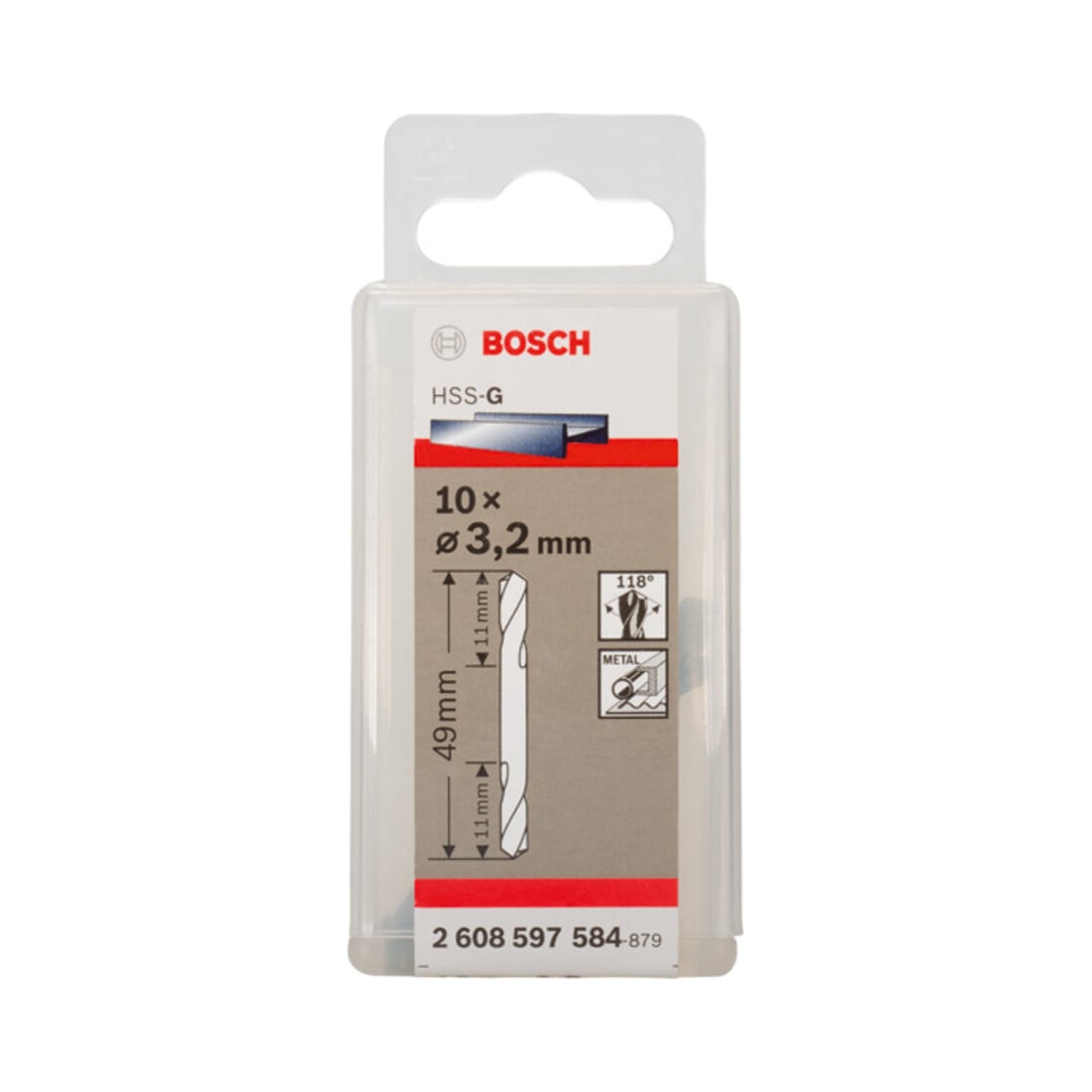 Bosch Punta trapano doppia HSS-G 3,2x11x49mm