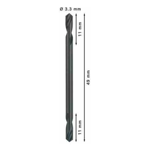Bosch Punta trapano doppia HSS-G 3,3x11x49mm