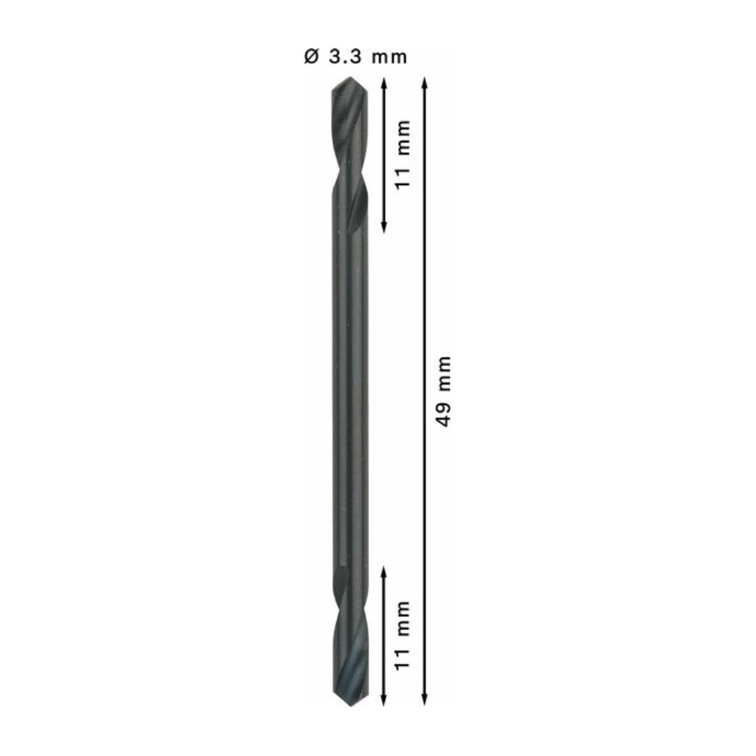 Bosch Punta trapano doppia HSS-G 3,3x11x49mm