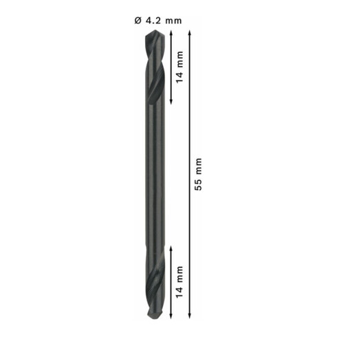 Bosch Punta trapano doppia HSS-G 4,2x14x55mm