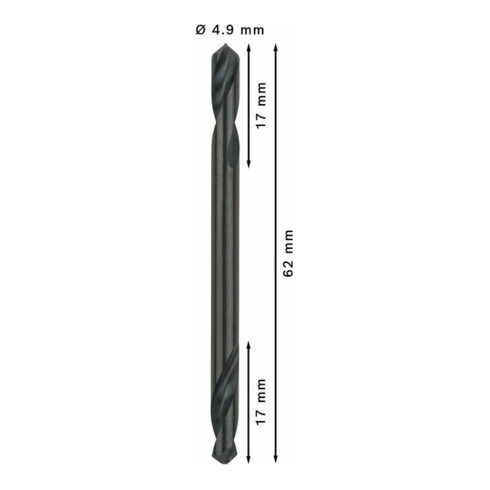 Bosch Punta trapano doppia HSS-G 4,9x17x62mm