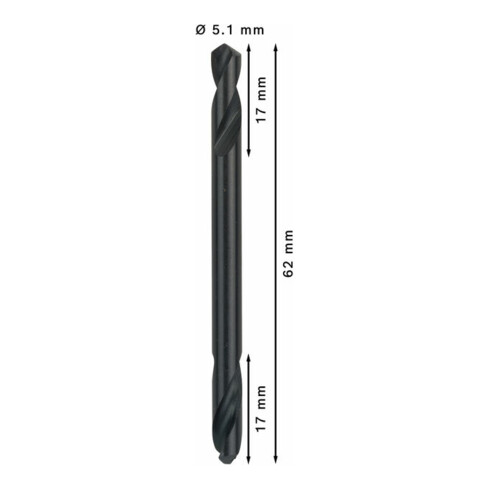 Bosch Punta trapano doppia HSS-G 5,1x17x62mm