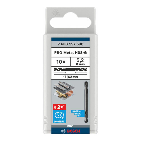 Bosch Punta trapano doppia HSS-G 5,2x17x62mm