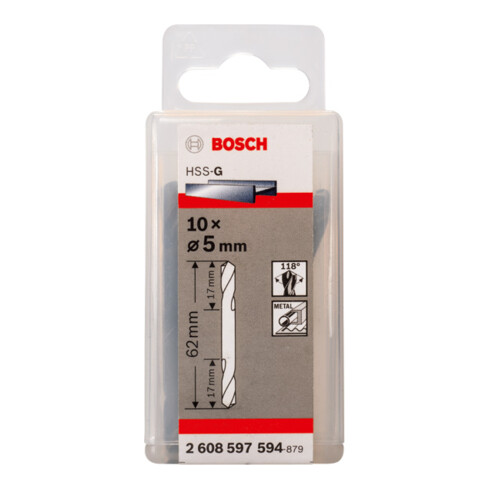 Bosch Punta trapano doppia HSS-G 5x17x62mm
