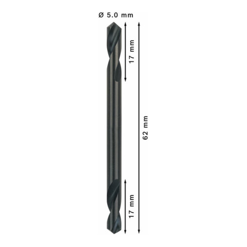 Bosch Punta trapano doppia HSS-G 5x17x62mm