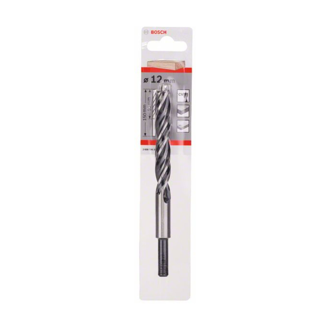 Bosch Punta trapano elicoidale Standard per legno, 12x96x151mm, albero Ø10mm