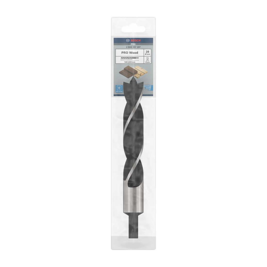 Bosch Punta trapano elicoidale Standard per legno, 28x140x220mm, albero Ø13mm