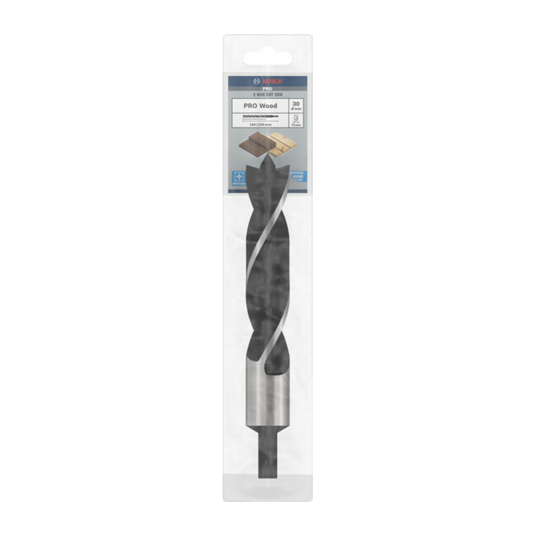 Bosch Punta trapano elicoidale Standard per legno, 30x145x220mm, albero Ø13mm