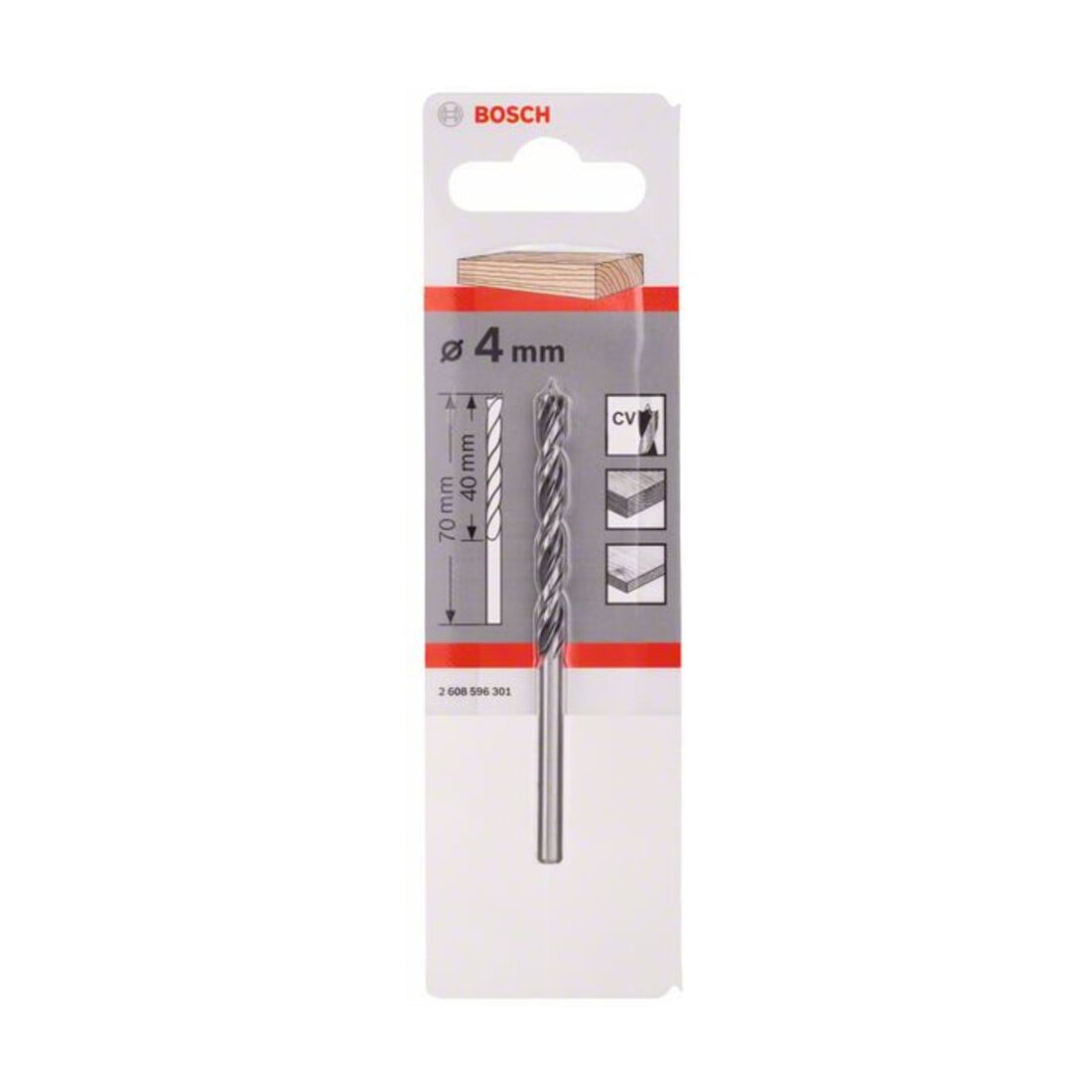 Bosch Punta trapano elicoidale Standard per legno, 4x43x75mm, albero Ø4mm