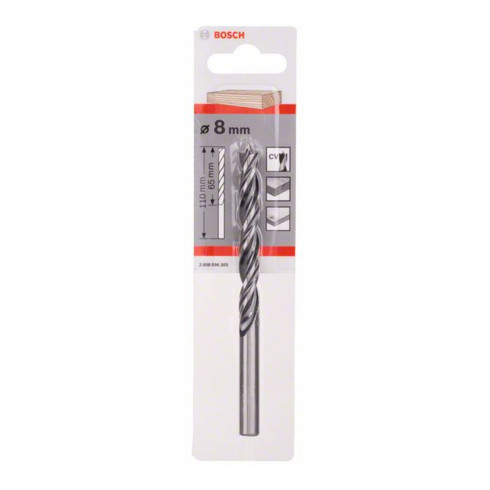 Bosch Punta trapano elicoidale Standard per legno, 8x75x117mm, albero Ø8mm
