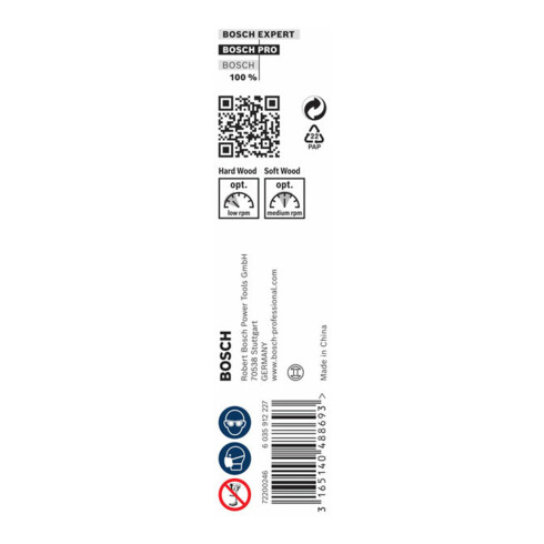 Bosch Punta trapano esagonale per legno, 12x95x160mm albero Ø6,35mm