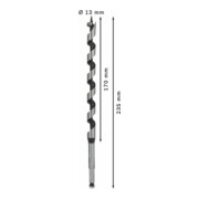 Bosch Punta trapano esagonale per legno, 13x170x235mm albero Ø7,9mm-5