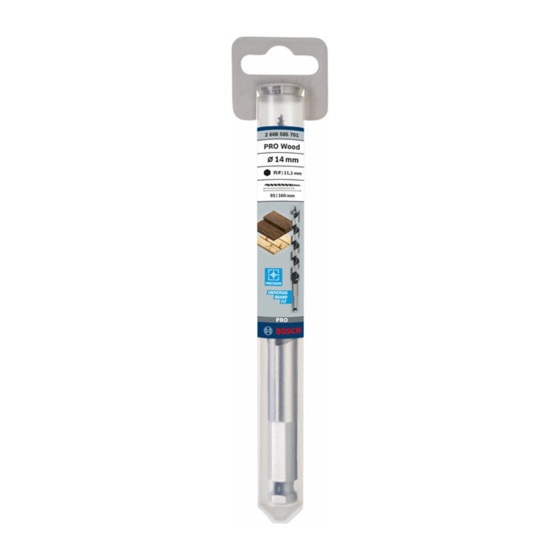 Bosch Punta trapano esagonale per legno, 14x95x160mm albero Ø11,1mm