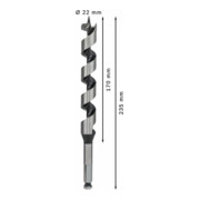 Bosch Punta trapano esagonale per legno, 22x170x235mm albero Ø11,1mm-5