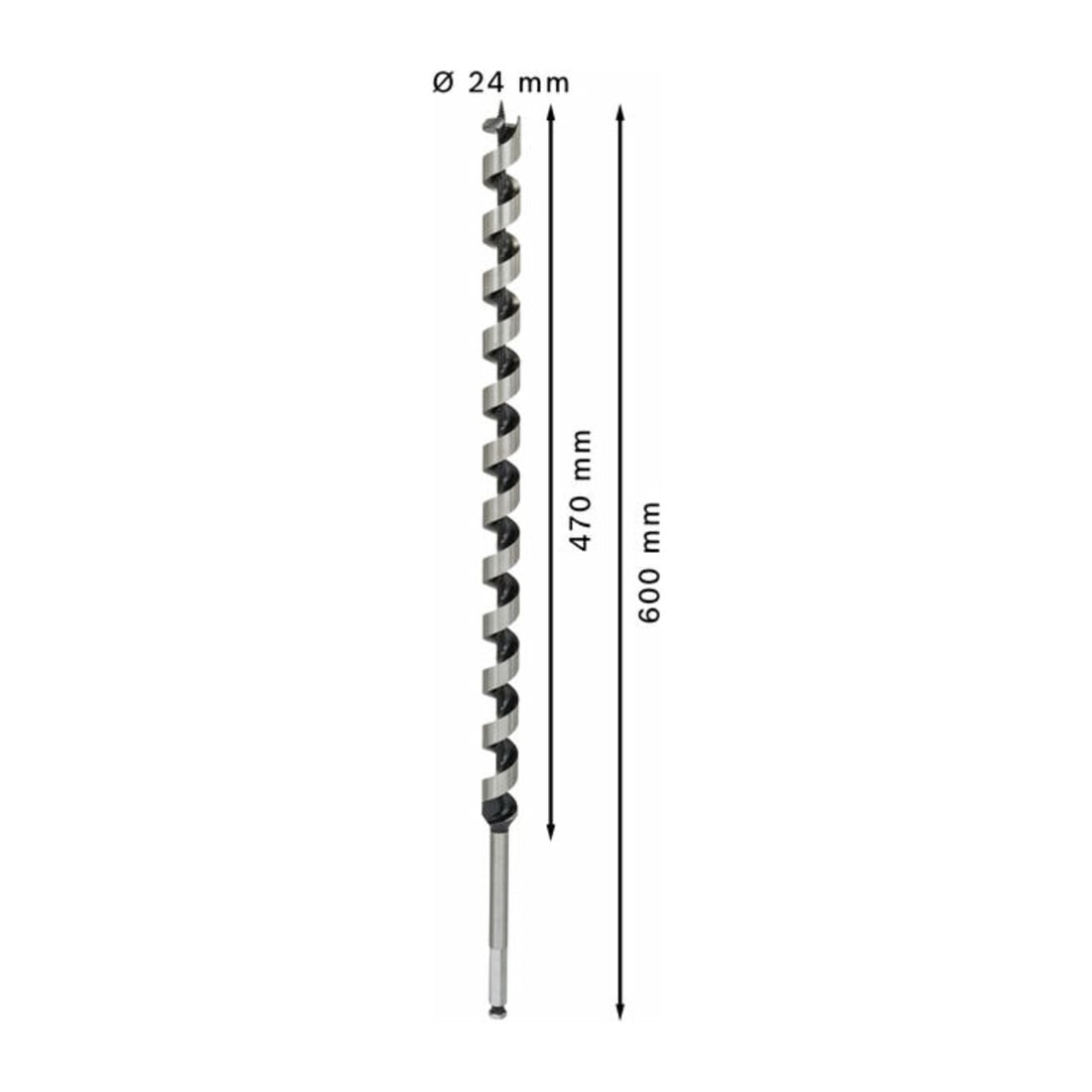 Bosch Punta trapano esagonale per legno, 24x470x600mm albero Ø11,1mm