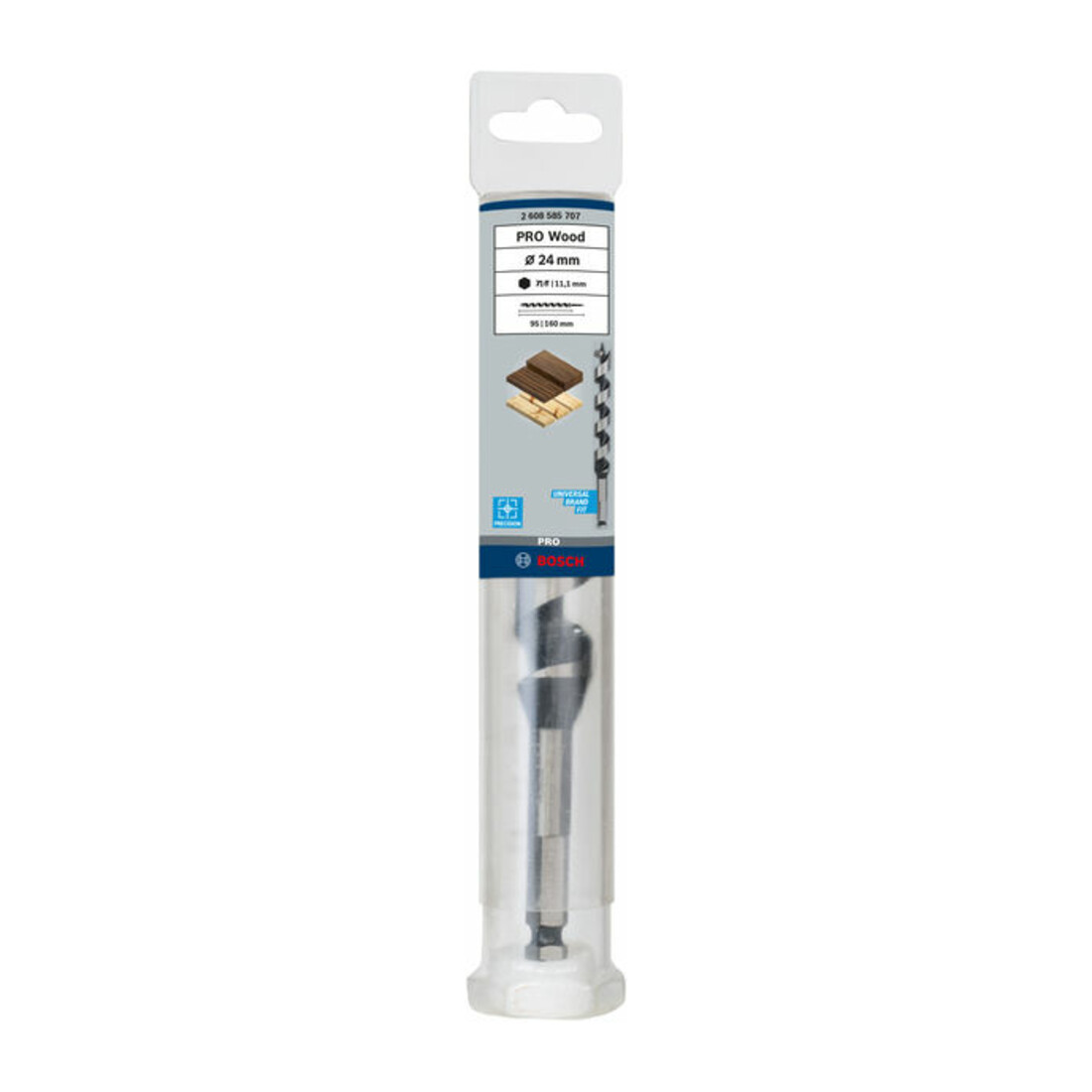 Bosch Punta trapano esagonale per legno,24x95x160mm albero Ø11,1mm