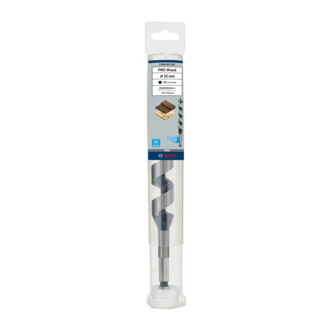 Bosch Punta trapano esagonale per legno, 25x170x235mm albero Ø11,1mm