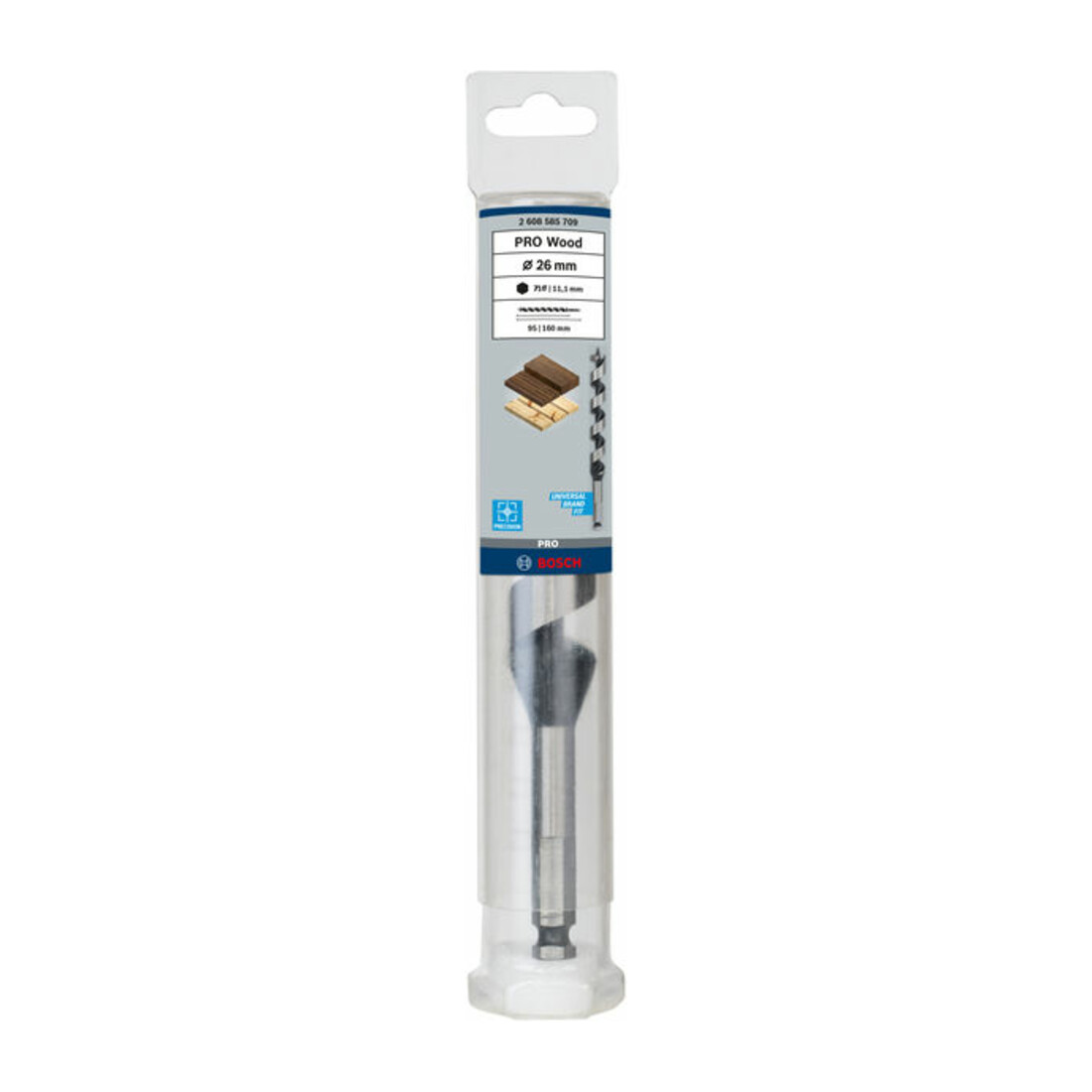 Bosch Punta trapano esagonale per legno, 26x95x160mm albero Ø11,1mm