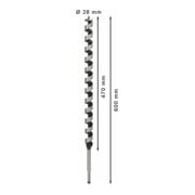 Bosch Punta trapano esagonale per legno, 28x470x600mm albero Ø11,1mm-5