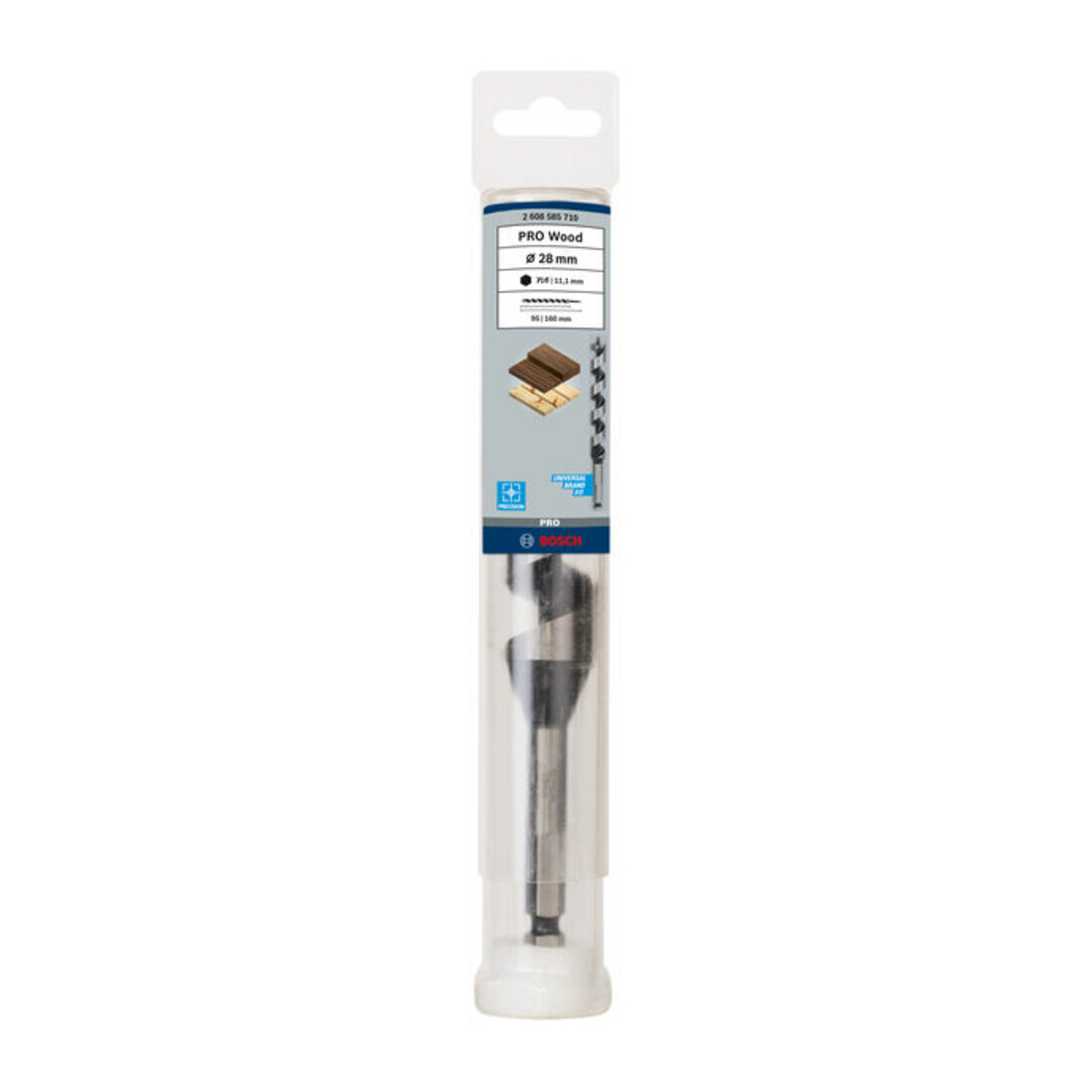 Bosch Punta trapano esagonale per legno, 28x95x160mm albero Ø11,1mm