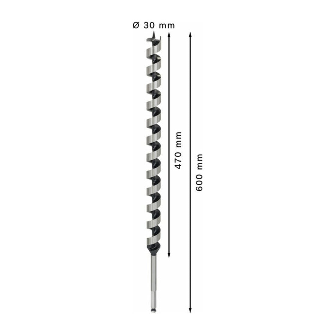Bosch Punta trapano esagonale per legno, 30x470x600mm albero Ø11,1mm