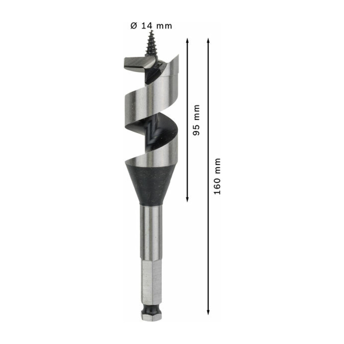 Bosch Punta trapano esagonale per legno, 30x95x160mm albero Ø11,1mm