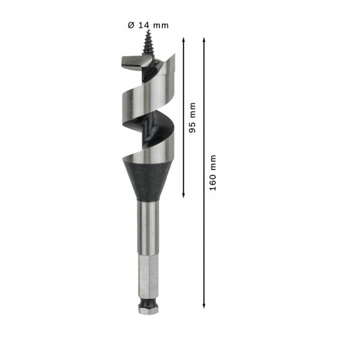 Bosch Punta trapano esagonale per legno, 30x95x160mm albero Ø11,1mm