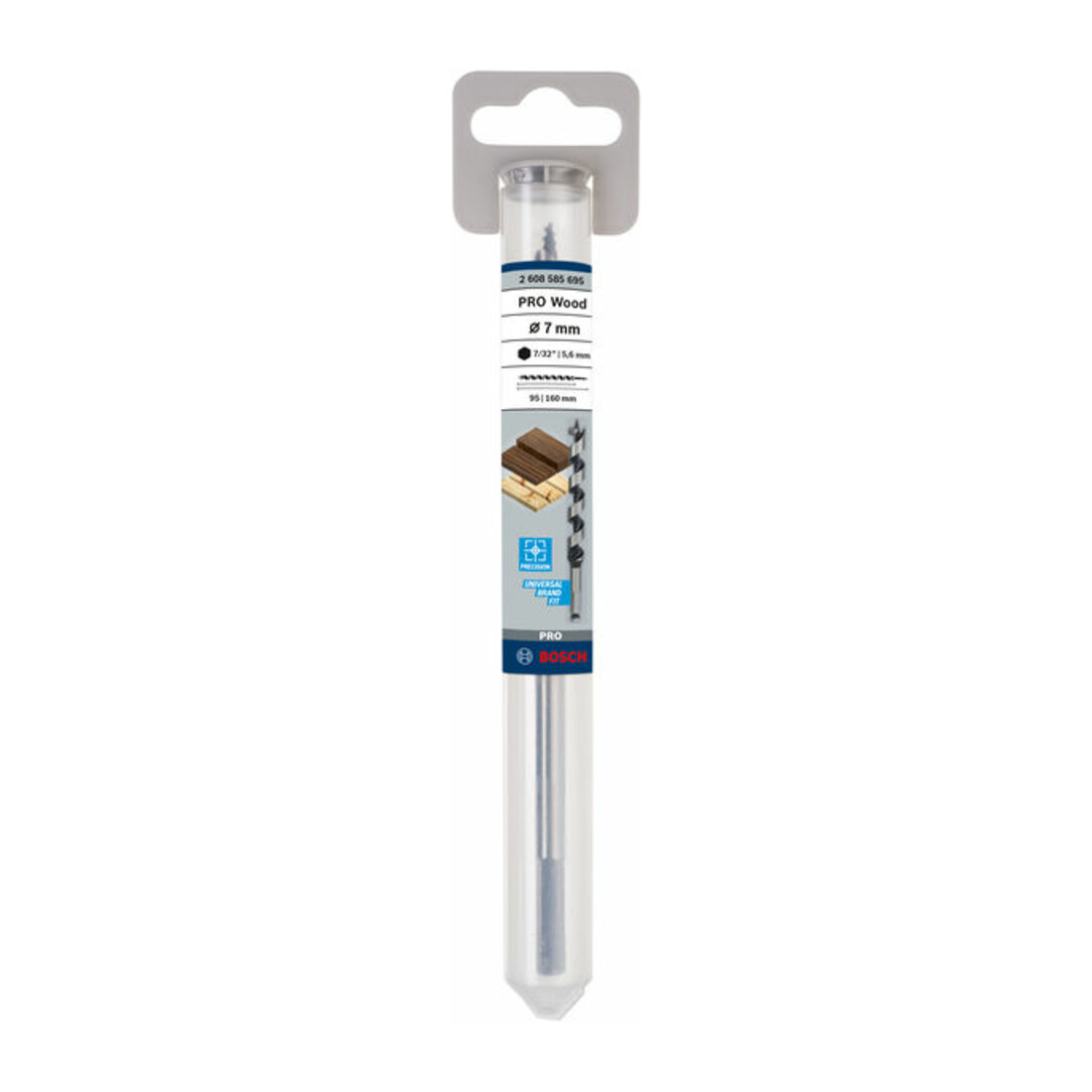 Bosch Punta trapano esagonale per legno, 7x95x160mm albero Ø5,6mm