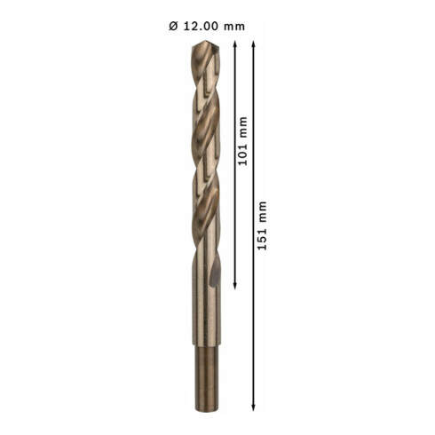 Bosch Punta trapano HSS-Co DIN 338 per metallo, 12x101x151mm