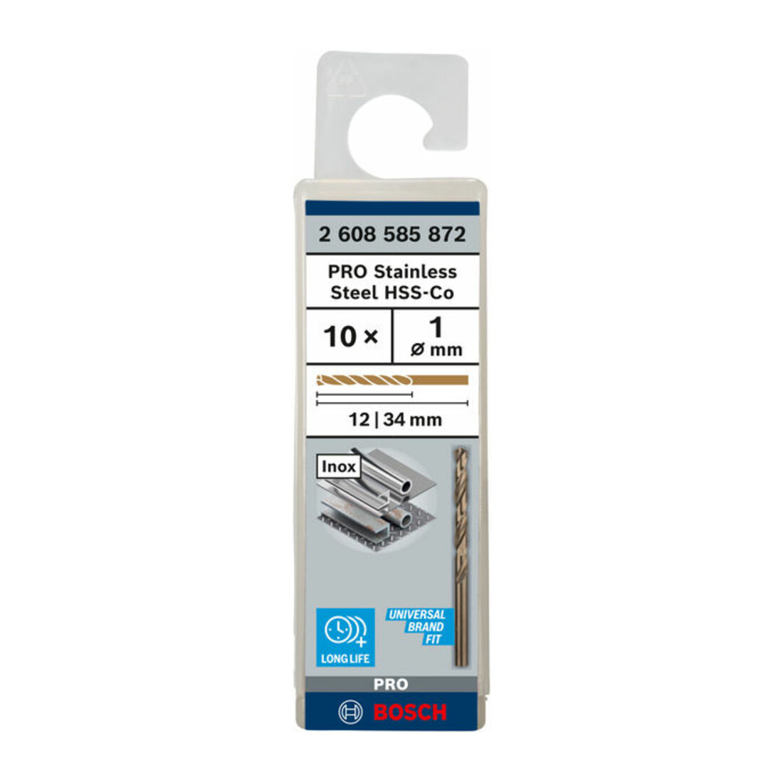 Bosch Punta trapano HSS-Co DIN 338 per metallo, 1x12x34mm