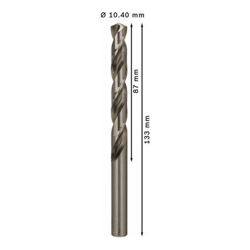 Bosch Punta trapano HSS-G DIN 338 per metallo, 10,4x87x133mm