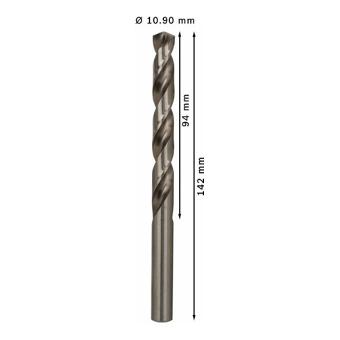 Bosch Punta trapano HSS-G DIN 338 per metallo, 10,9x94x142mm